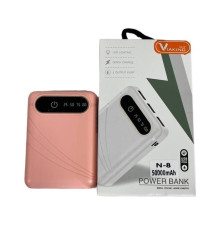 Павербанк 50000 mAh Персиковий 3 USB, N-8 Micro USB Заряджання для телефона