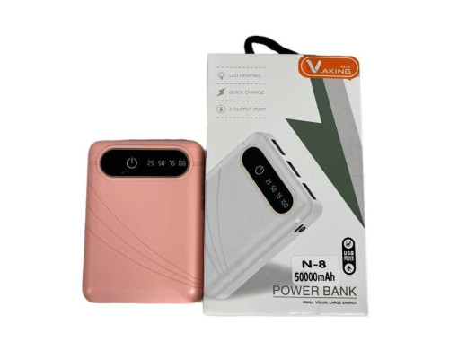 Павербанк 50000 mAh Персиковий 3 USB, N-8 Micro USB Заряджання для телефона Павербанк 50000 mAh Персиковий 3 USB, N-8 Micro USB Заряджання для телефона