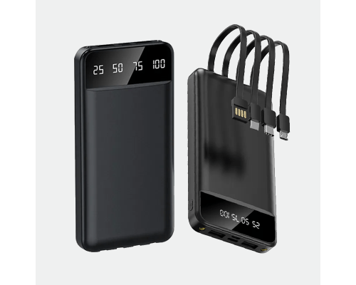 Повербанк KT T51X 50000mAh з набором зарядних кабелів Чорний Повербанк KT T51X 50000mAh з набором зарядних кабелів Чорний