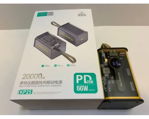 Power Bank 20000 mAh KP-25 (22,5W), ⁇ Повербанк ⁇ Портативне заряджання