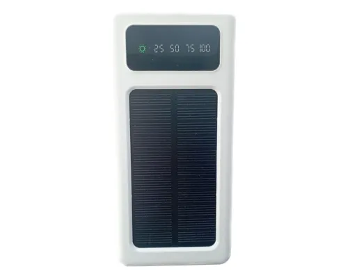 УМБ Power Bank Solar 50000mAh повербанк 4 в 1 с солнечной панелью, экраном, фонариком White