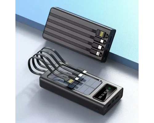 Зарядний пристрій для телефона Power Bank 30000 mAh із сонячною панеллю UKC Зарядний пристрій для телефона Power Bank 30000 mAh із сонячною панеллю UKC