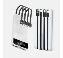 Повербанк KT T51X 50000mAh с 4 кабелями и 2 USB-портми Белый Повербанк KT T51X 50000mAh с 4 кабелями и 2 USB-портми Белый