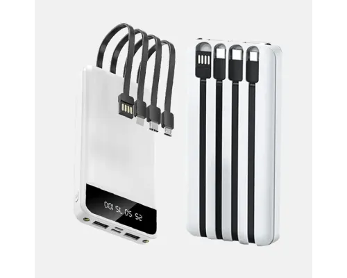 Повербанк KT T51X 50000mAh з 4 кабелями і 2 USB-портами Білий Повербанк KT T51X 50000mAh з 4 кабелями і 2 USB-портами Білий