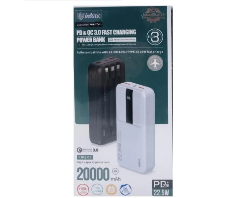 Универсальный Power Bank Inkax PBQ-09 20000mAh QC3.0 22.5W