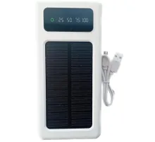 УМБ Power Bank Solar 50000mAh повербанк 4 в 1 с солнечной панелью, экраном, фонариком White УМБ Power Bank Solar 50000mAh повербанк 4 в 1 с солнечной панелью, экраном, фонариком White