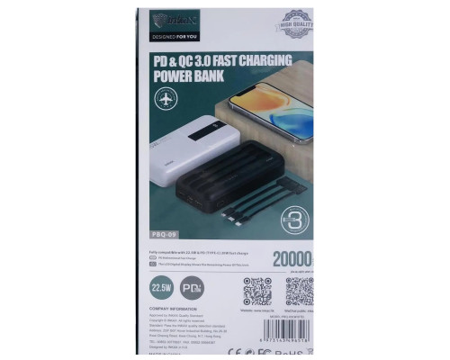 Универсальный Power Bank Inkax PBQ-09 20000mAh QC3.0 22.5W