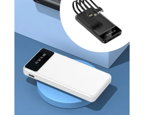 Повербанк KT T51X 50000mAh з 4 кабелями і 2 USB-портами Білий Повербанк KT T51X 50000mAh з 4 кабелями і 2 USB-портами Білий