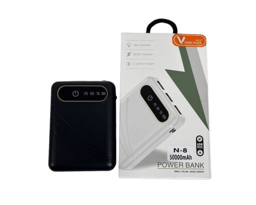 Power Bank Viaking 50000 mAh з вбудованим LCD-дисплеєм N-8 Чорний