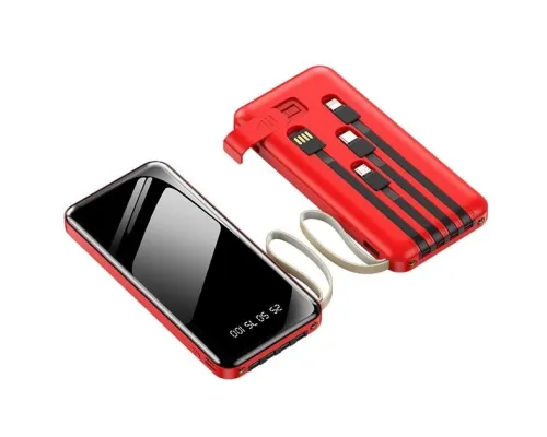 Power Bank повербанк ProTech 8000 mAh LED ліхтар, зарядний кабель 4в1 USB, Type-C, micro USB Z-15