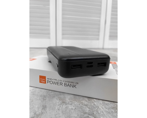 Потужний PowerBank WUW Y94 20000 mAh / Портативний зовнішній акумулятор чорний