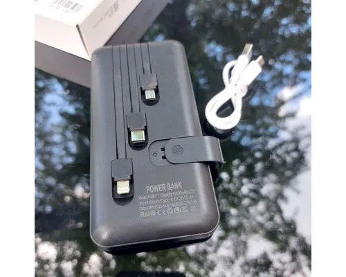 Павербанк 5000 mAh вбудовані кабелі USB, micro USB, Type-C, Lightning з Підставкою для телефона, Портативна Павербанк 5000 mAh вбудовані кабелі USB, micro USB, Type-C, Lightning з Підставкою для телефона, Портативна