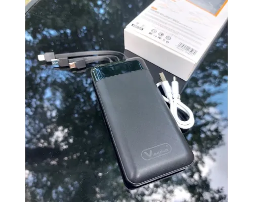 Павербанк 5000 mAh вбудовані кабелі USB, micro USB, Type-C, Lightning з Підставкою для телефона, Портативна Павербанк 5000 mAh вбудовані кабелі USB, micro USB, Type-C, Lightning з Підставкою для телефона, Портативна