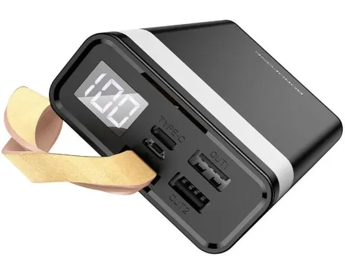Повербанк BOROFONE BJ18-20000мАг Power Bank з цифровим дисплеєм, ліхтарем, 2хUSB Чорний BYT