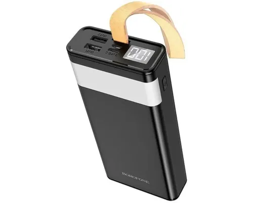 Повербанк BOROFONE BJ18-20000мАг Power Bank з цифровим дисплеєм, ліхтарем, 2хUSB Чорний BYT