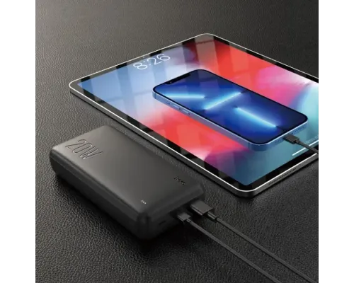 Зовнішній акумулятор Power bank HOCO J87A Tacker PD20W+QC3.0 20000 mAh батарея заряджання Чорний Зовнішній акумулятор Power bank HOCO J87A Tacker PD20W+QC3.0 20000 mAh батарея заряджання Чорний