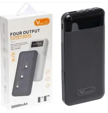 Павербанк 5000 mAh вбудовані кабелі USB, micro USB, Type-C, Lightning з Підставкою для телефона, Портативна