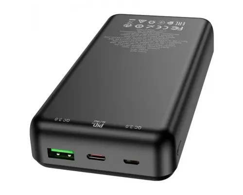 Зовнішній акумулятор Power bank HOCO J87A Tacker PD20W+QC3.0 20000 mAh батарея заряджання Чорний Зовнішній акумулятор Power bank HOCO J87A Tacker PD20W+QC3.0 20000 mAh батарея заряджання Чорний