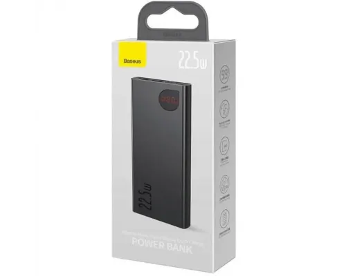 Портативний ЗП Baseus Adaman Metal Digital Display QC 22.5 W 20000 mAh Чорний Портативний ЗП Baseus Adaman Metal Digital Display QC 22.5 W 20000 mAh Чорний