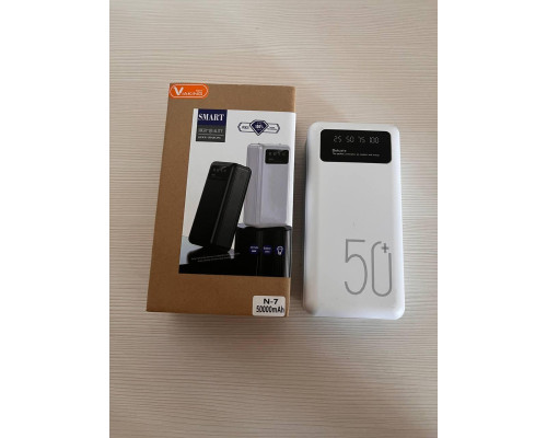 Зарядний пристрій Power Bank Viaking 50000 mAh smartquality N7 на 3 роз'єми з ліхтариком, Портативна бат