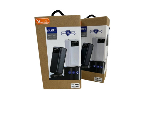 Повербанк power bank Viaking 50000 mAh YM-500 3 USB Type-C с фонариком Белый Повербанк power bank Viaking 50000 mAh YM-500 3 USB Type-C с фонариком Белый