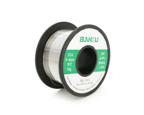 Припій BAKKU BK-5004 0,4mm (Sn 63%, Pb 35.1%, rma1.9%) Припій BAKKU BK-5004 0,4mm (Sn 63%, Pb 35.1%, rma1.9%)