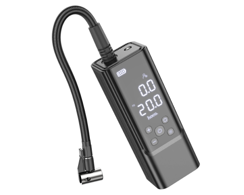 Портативний повітряний насос HOCO ZP7, до 10 атм, вбудований акумулятор 5000mAh, ліхтарик, Black, Box Портативний повітряний насос HOCO ZP7, до 10 атм, вбудований акумулятор 5000mAh, ліхтарик, Black, Box