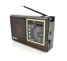 Радіоприймач GOLON RX9933UAR, 6W, AM/FM радіо, Вхід microSD, USB, живлення від 220+АКБ+4*LR20, корпус пластмас, Black/Brown, BOX