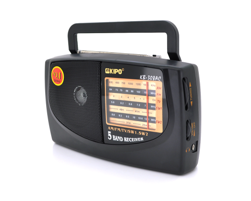 Радіоприймач KIPO KB-308, FM радіо, AUX, корпус пластмас, Black, BOX