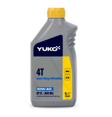 Олія YUKO SEMISYNTHETIC 4T 10W40 API SL для чотирьохтактних бензинових/дизельних двигунів малої мототехніки, каністра 1л, PE