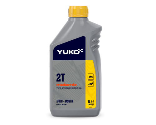 Олія YUKO MOTORMIX 2T для двотактних бензинових двигунів (генератори 2Т, мотокоси, бензопили), каністра 1л, PEТ