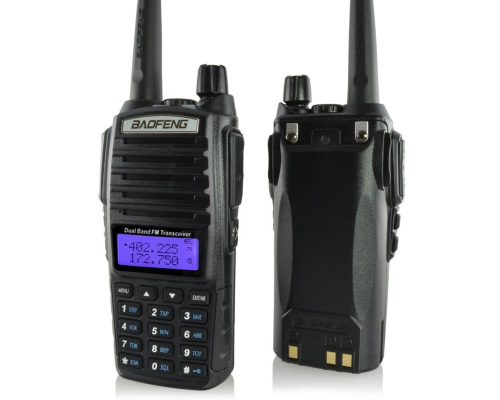 Бездротова рація Baofeng UV82-5W c дисплеєм, FM- радіо, корпус пластмас, частота 400-470MHz, Black, BOX