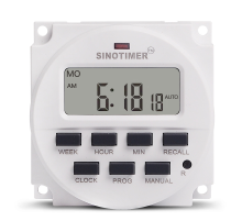 Таймер тижневий Sinotimer TM618H-3, програмований, 16А, 24V, 60х60х30 мм