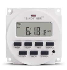 Таймер тижневий Sinotimer TM618H-3, програмований, 16А, 24V, 60х60х30 мм