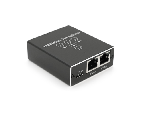 Активний RJ45 сплітер 1=>3 порту, підтримує 1000Mbps, with Type-C power supply