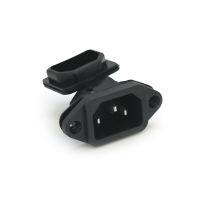 Вилка на корпус з кришкою C14, 250В, 10А, Black