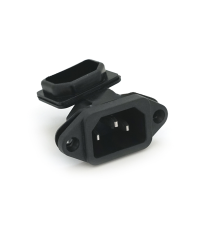 Вилка на корпус з кришкою C14, 250В, 10А, Black