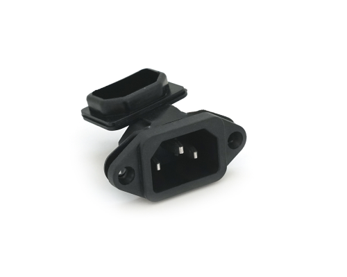Вилка на корпус з кришкою C14, 250В, 10А, Black