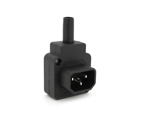 Триконтактний роз'єм IEC320 C14 (кутовий 90°) тато, 250V, 10A, під пайку Q50/500