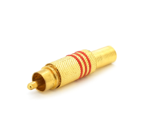 Роз'єм RCA з пружиною (під болт) латунь, 100шт в упаковці, ціна за штуку, Red