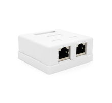 Розетка RITAR FTP 8P8C RJ45 2 порт Cat-6, накладна біла Q250