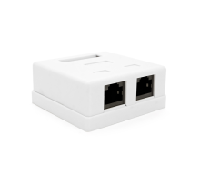 Розетка RITAR UTP 8P8C RJ45 2 порт Cat-5, накладна біла Q400