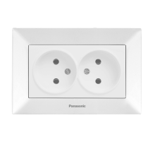 Розетка Panasonic Arkedia Slim подвійна, біла