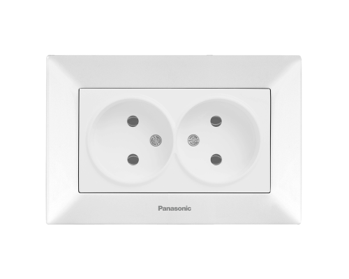 Розетка Panasonic Arkedia Slim подвійна, біла