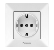 Розетка Panasonic Arkedia Slim із заземленням, швидкий монтаж, біла