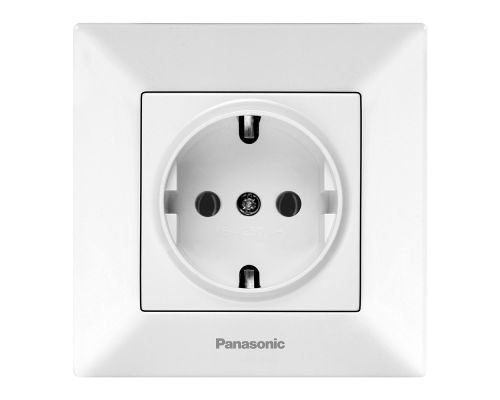 Розетка Panasonic Arkedia Slim із заземленням, швидкий монтаж, біла Розетка Panasonic Arkedia Slim із заземленням, швидкий монтаж, біла