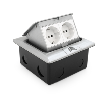 Розетка подвійна напольная висувна із заземленням J28L, Input: AC 100-250V 16A, White