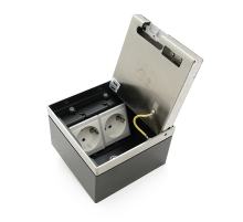 Розетка для підлоги подвійна, AC:110-250V/10-16A, Silver