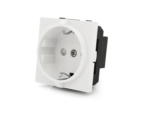 Розетка врізна з заземленням E-08, Input: AC 100-250V 16A, White Розетка врізна з заземленням E-08, Input: AC 100-250V 16A, White