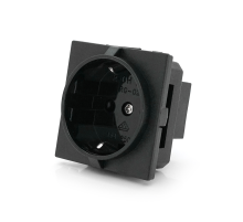 Розетка врізна з заземленням E-08, Input: AC 100-250V 16A, Black